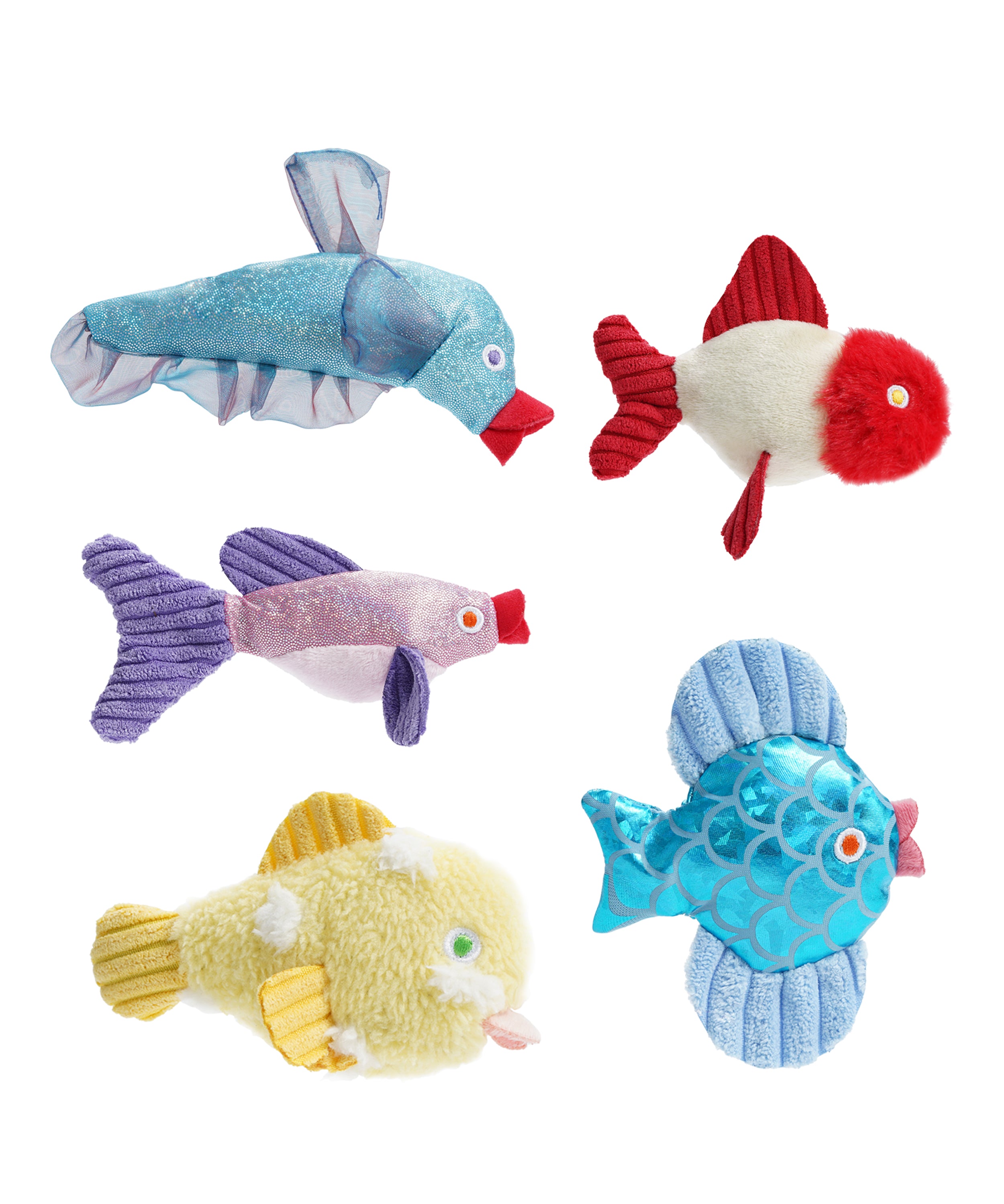 5 Pack Fish Watcher Cat Toy Set