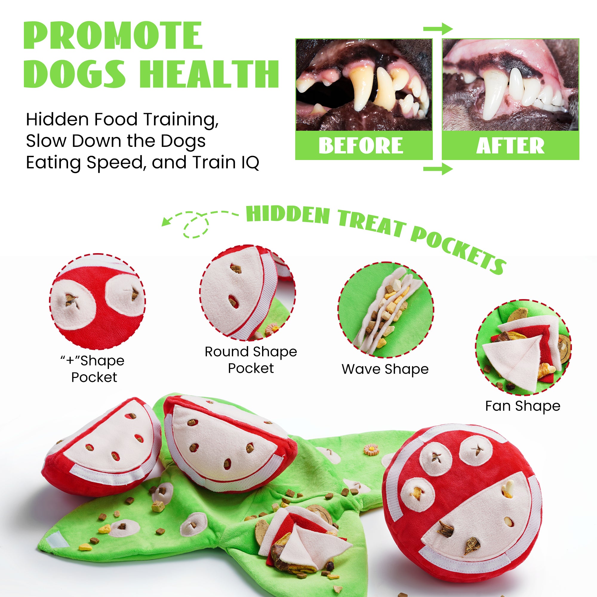 Nocciola Watermelon Hide and Seek Plush Dog Toy