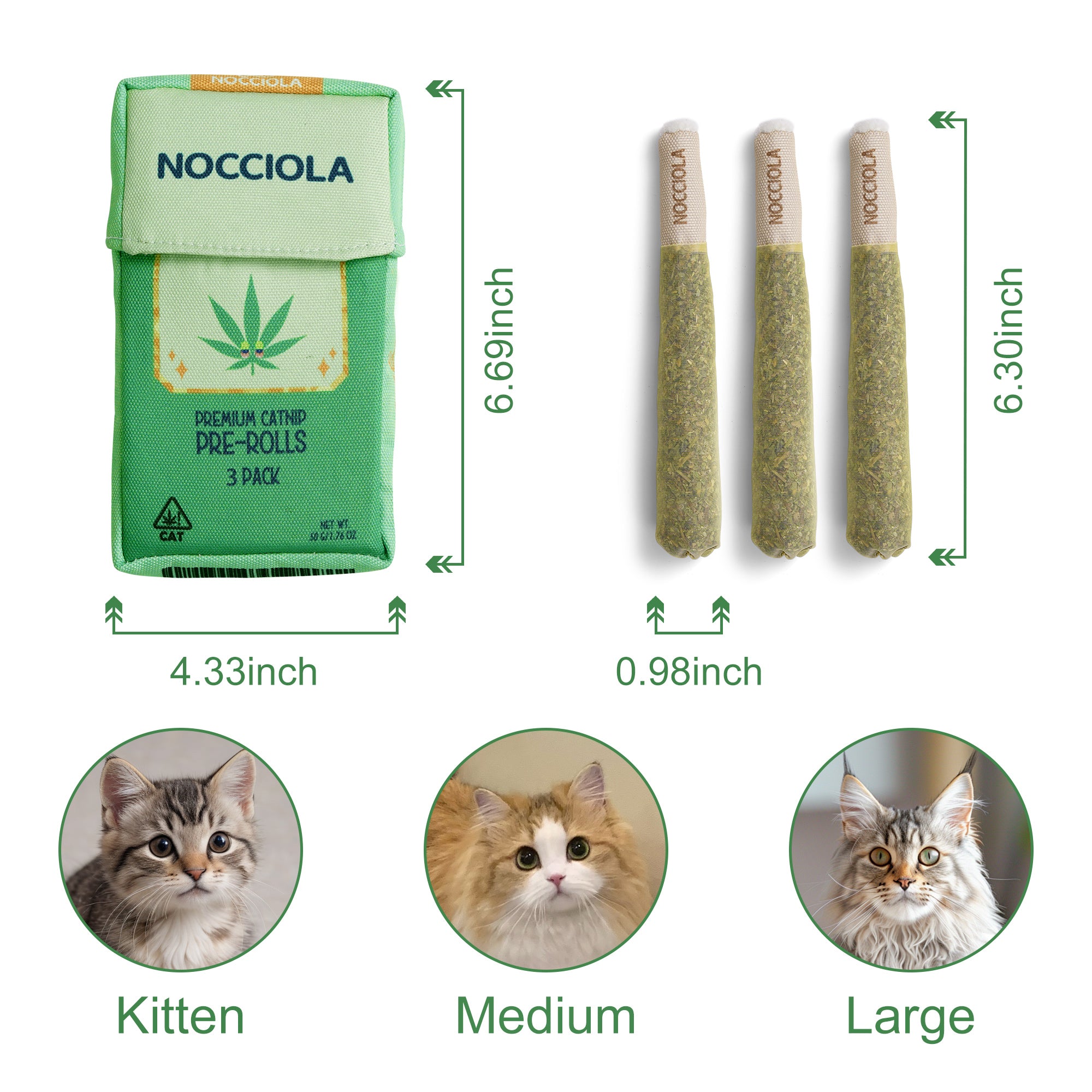 Nocciola 3 Pack Catnip Toys for Cats