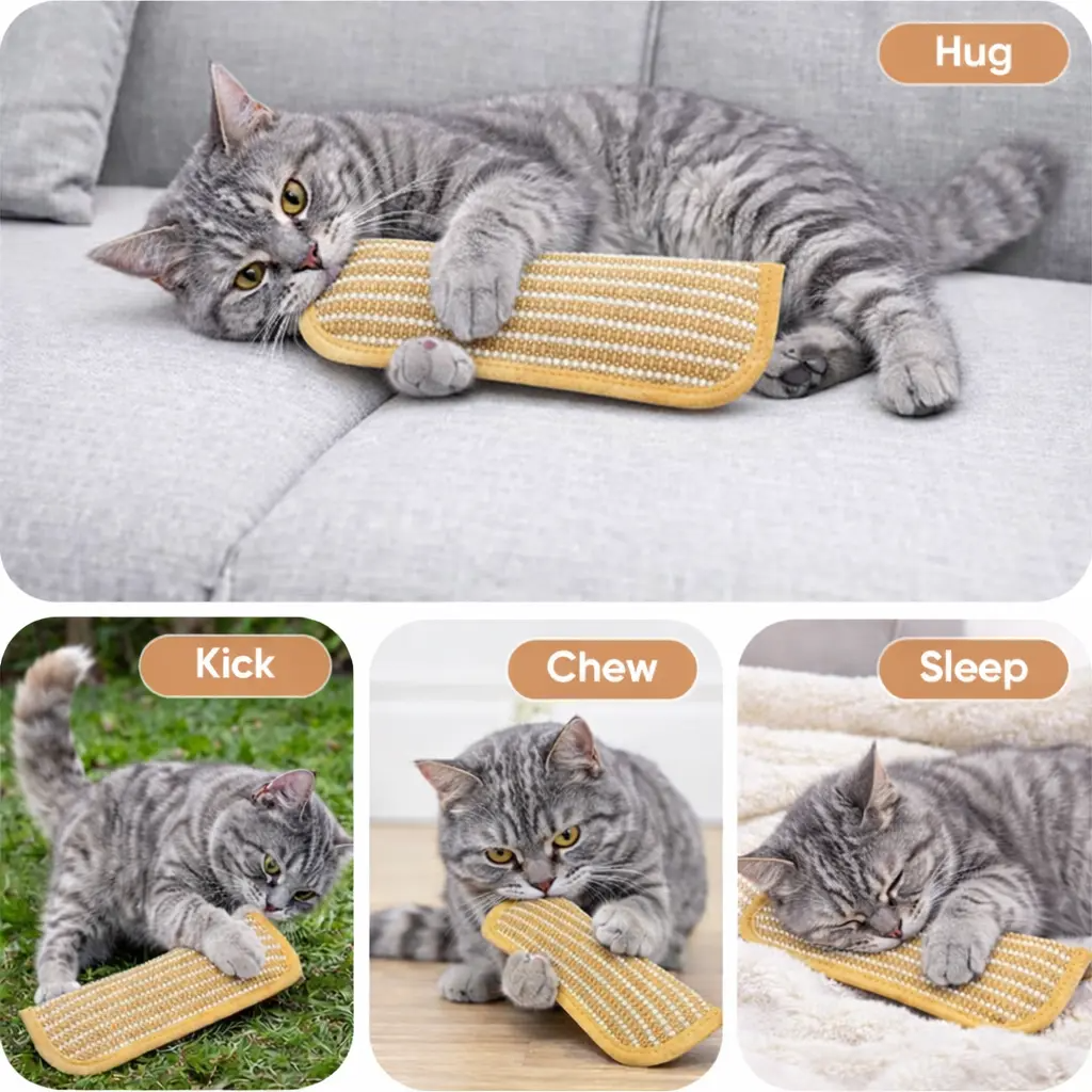 PURETOY Sisal Catnip Kicker Toy 2 Pack – Interactive Bunny Kick Toy, All Cat Ages