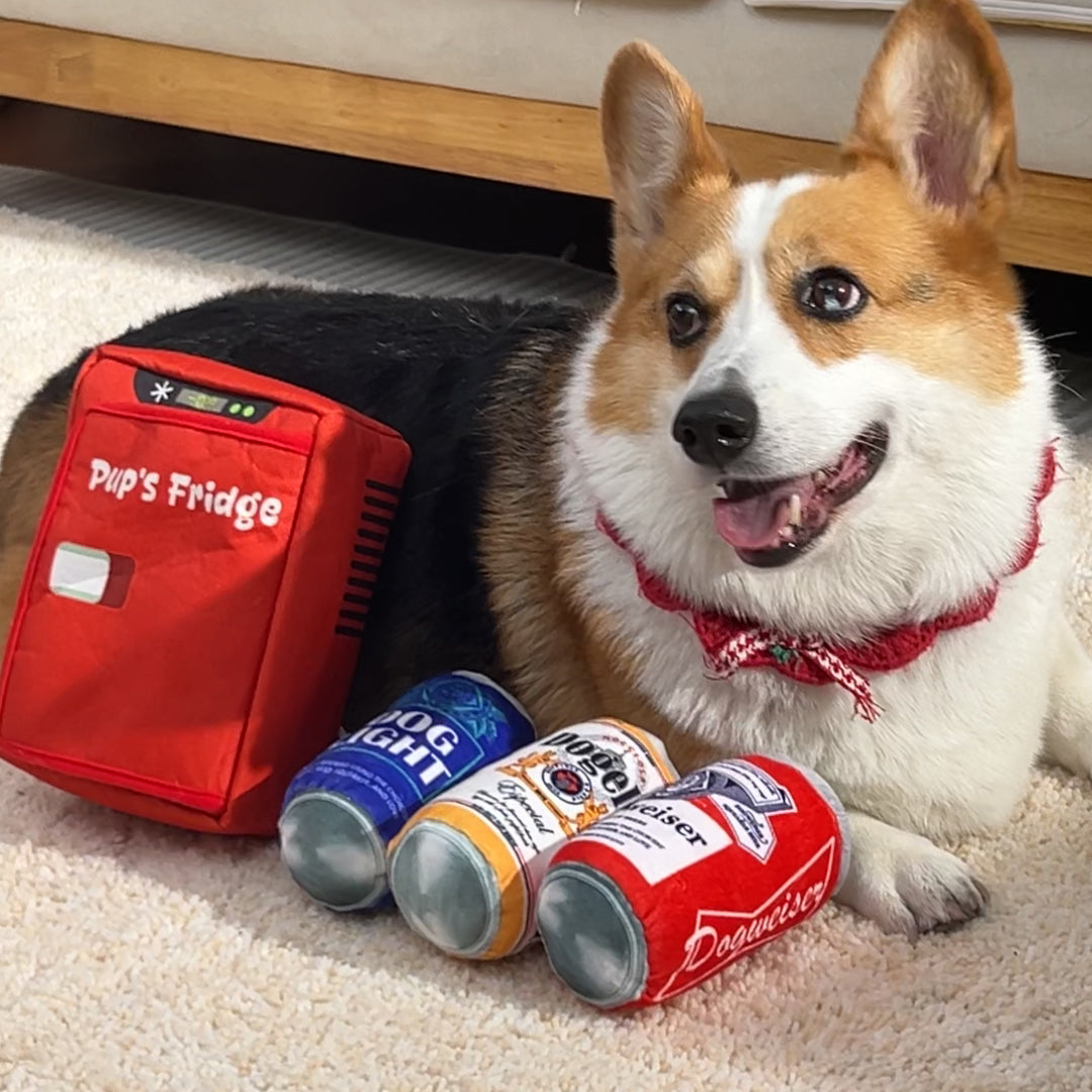 3 Packs Funny Beer Dog Toys with a Fridge