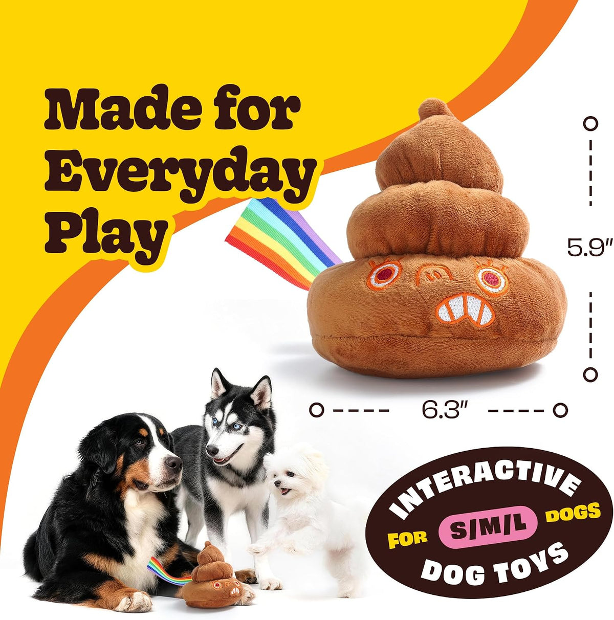 Nocciola Interactive Dog Toy, Silly Sounds Poop Bouncing Ball, Voice Repeat