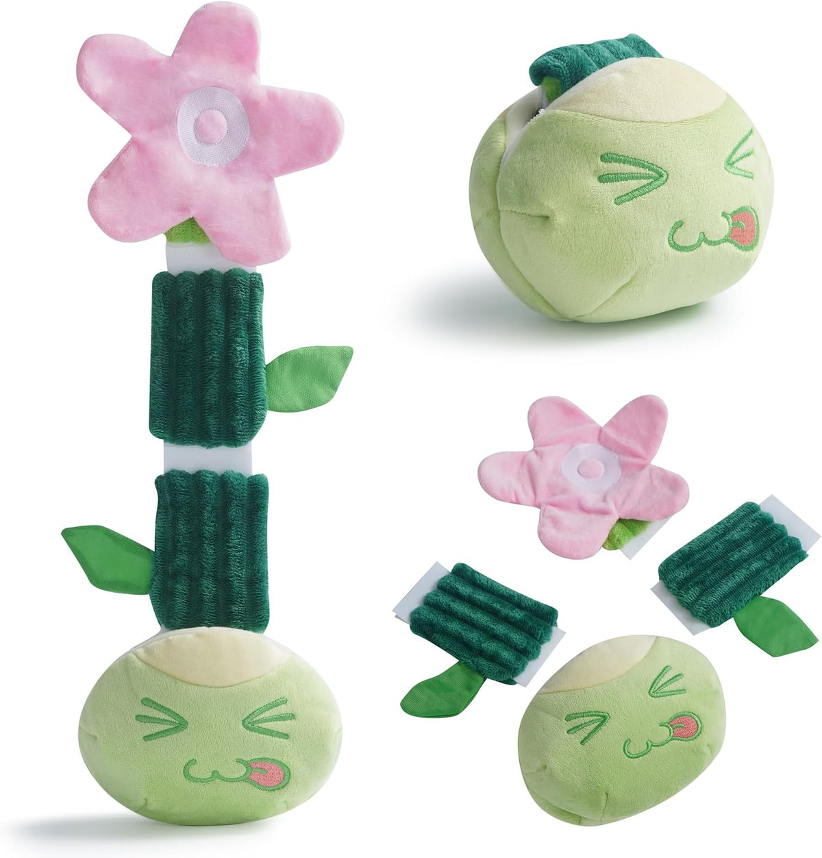 Nocciola Beanstalk Tug of War Dog Toy, Hide and Seek Dog Toy with Squeaker & Crinkle Sound, Bean Pull-Out Beanstalk Dog Tug Toy, Boredom Relief & Mental Stimulation
