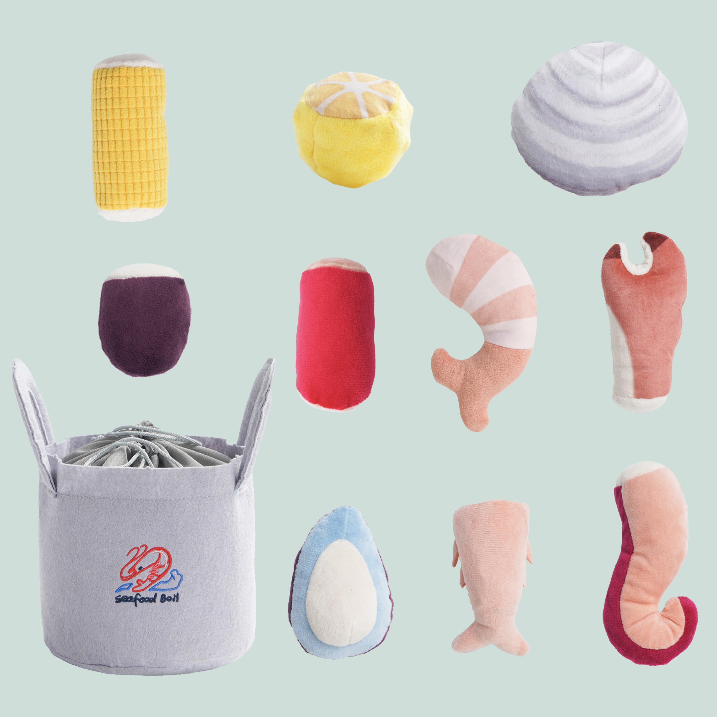 Nocciola 10 PCS Seafood Boil Small Dog Toys