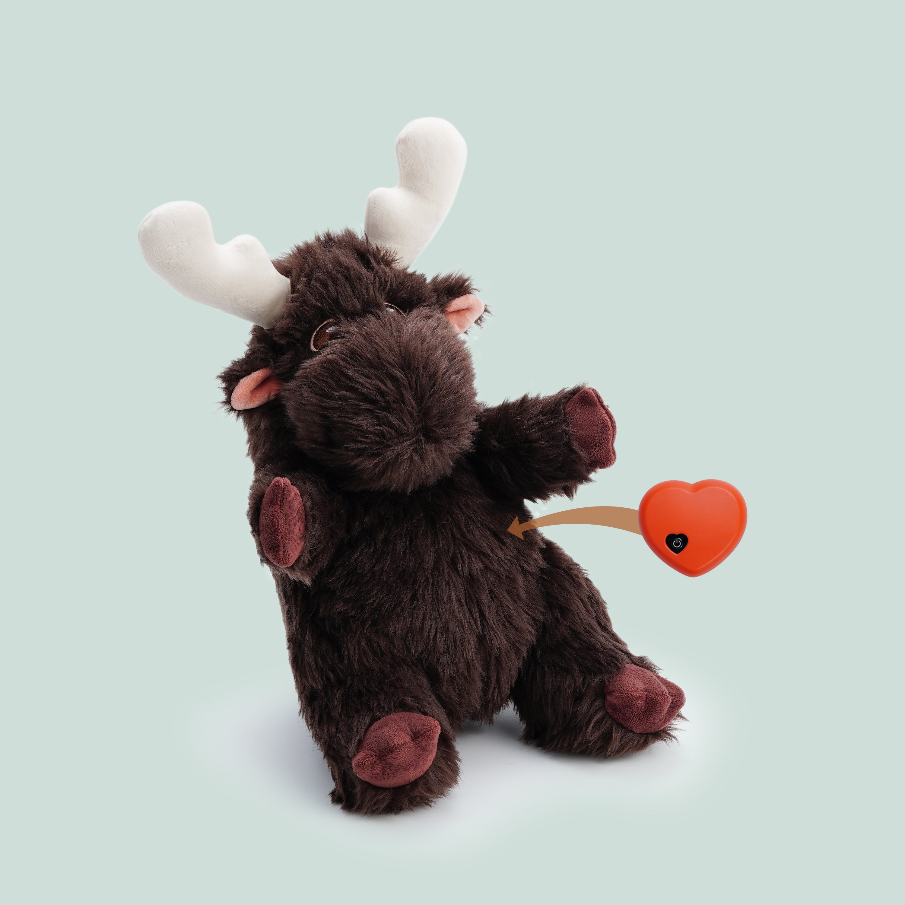 Fuzzwoof Moose Heart Beat Dog Toy