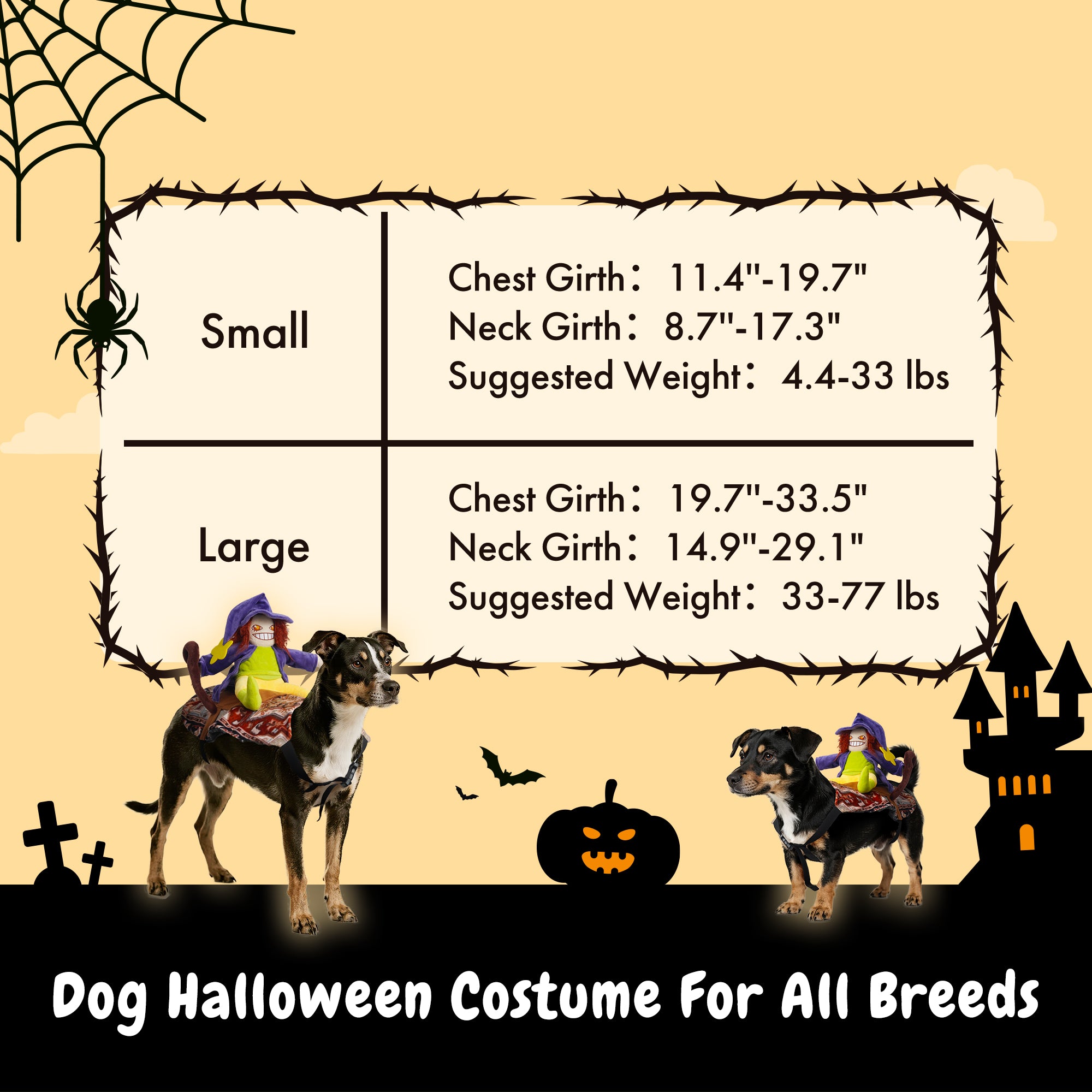 Witch Riding Dog Halloween Costume