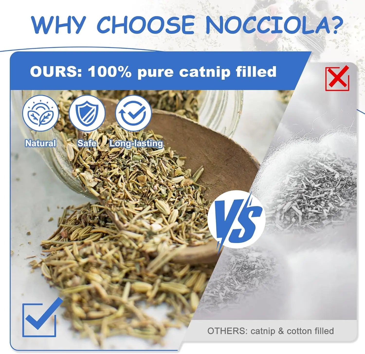 Nocciola 3 Pack Pre-Roll Catnip Kicker Toy – Crinkle & Chew Bunny Kick Toy, Cats of All Ages