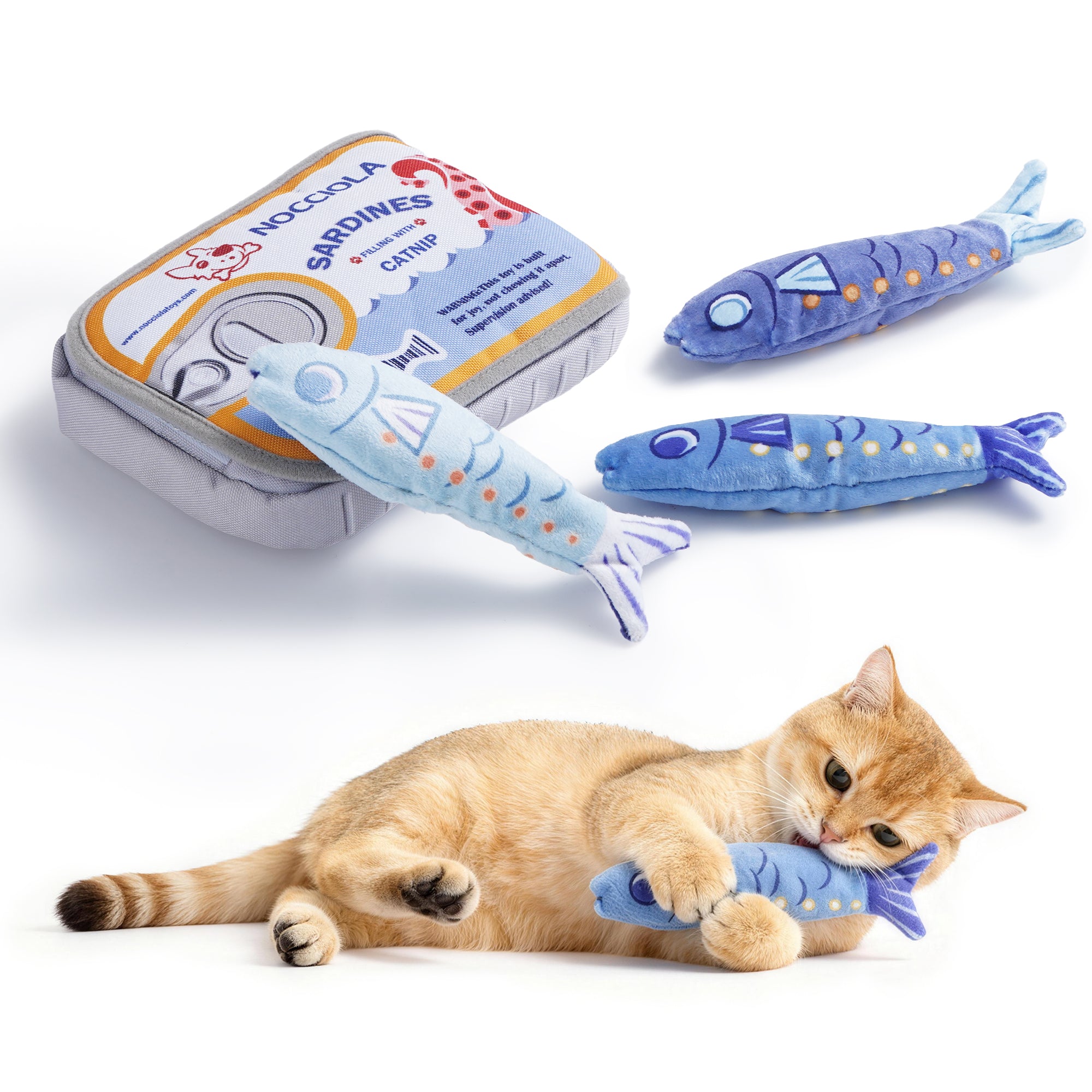 Sardine Can with 3 Fish Toys | Nocciola Pet Toys