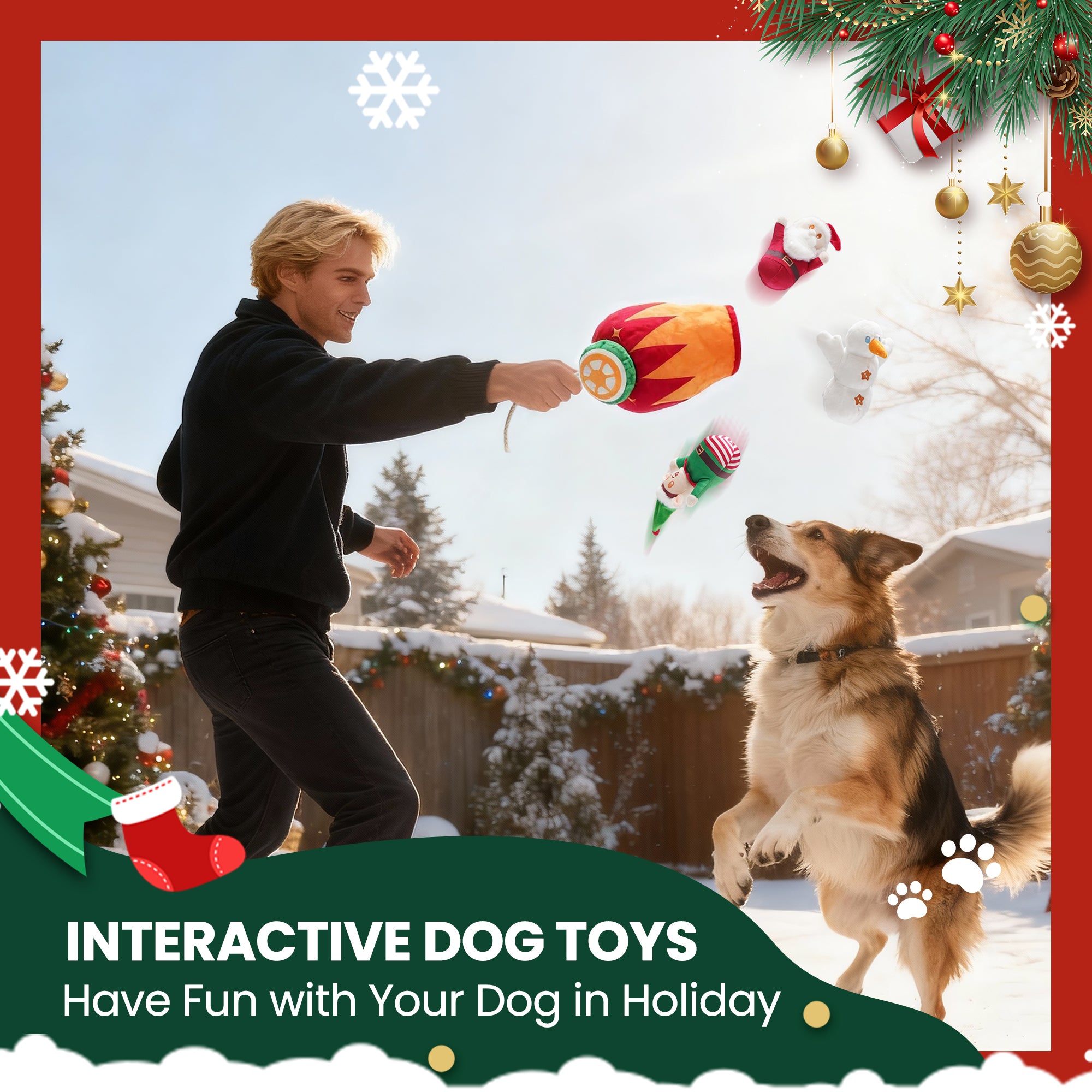 Nocciola 4 in 1 Christmas Theme Hide and Seek Dog Toy