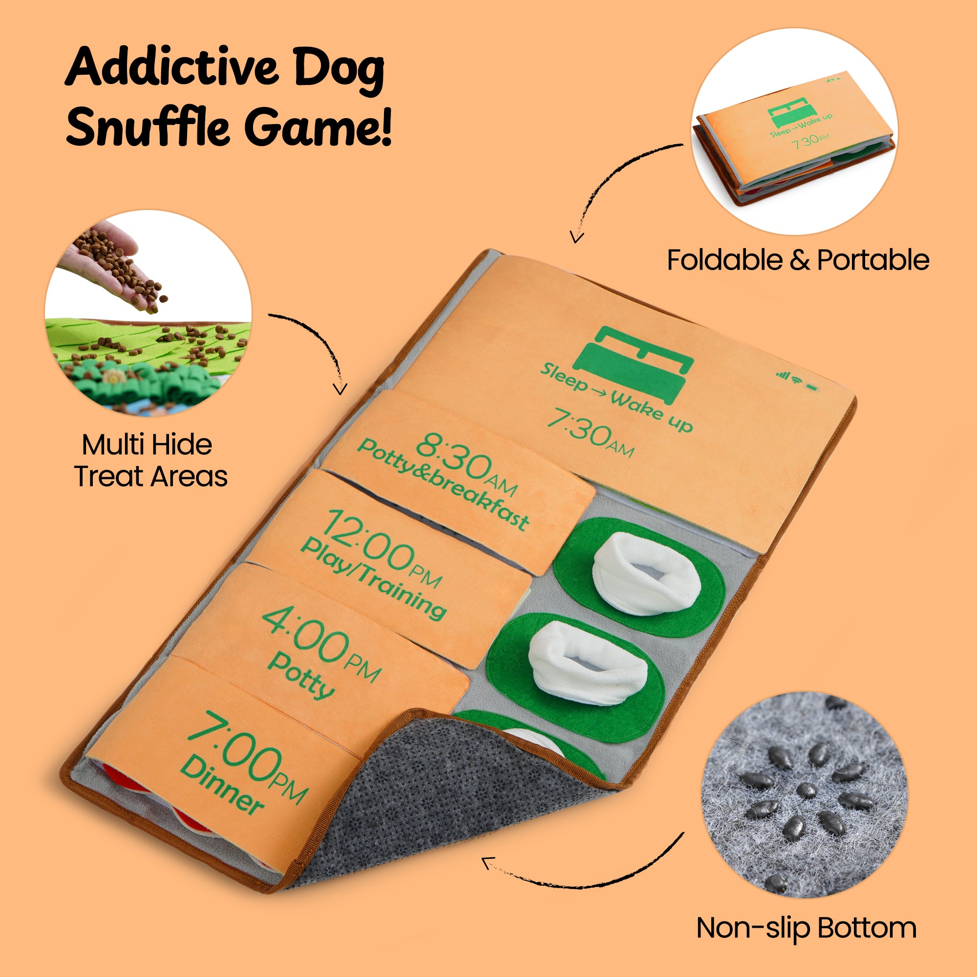 28" x 16" Phone Alarm Clock Design Snuffle Mat