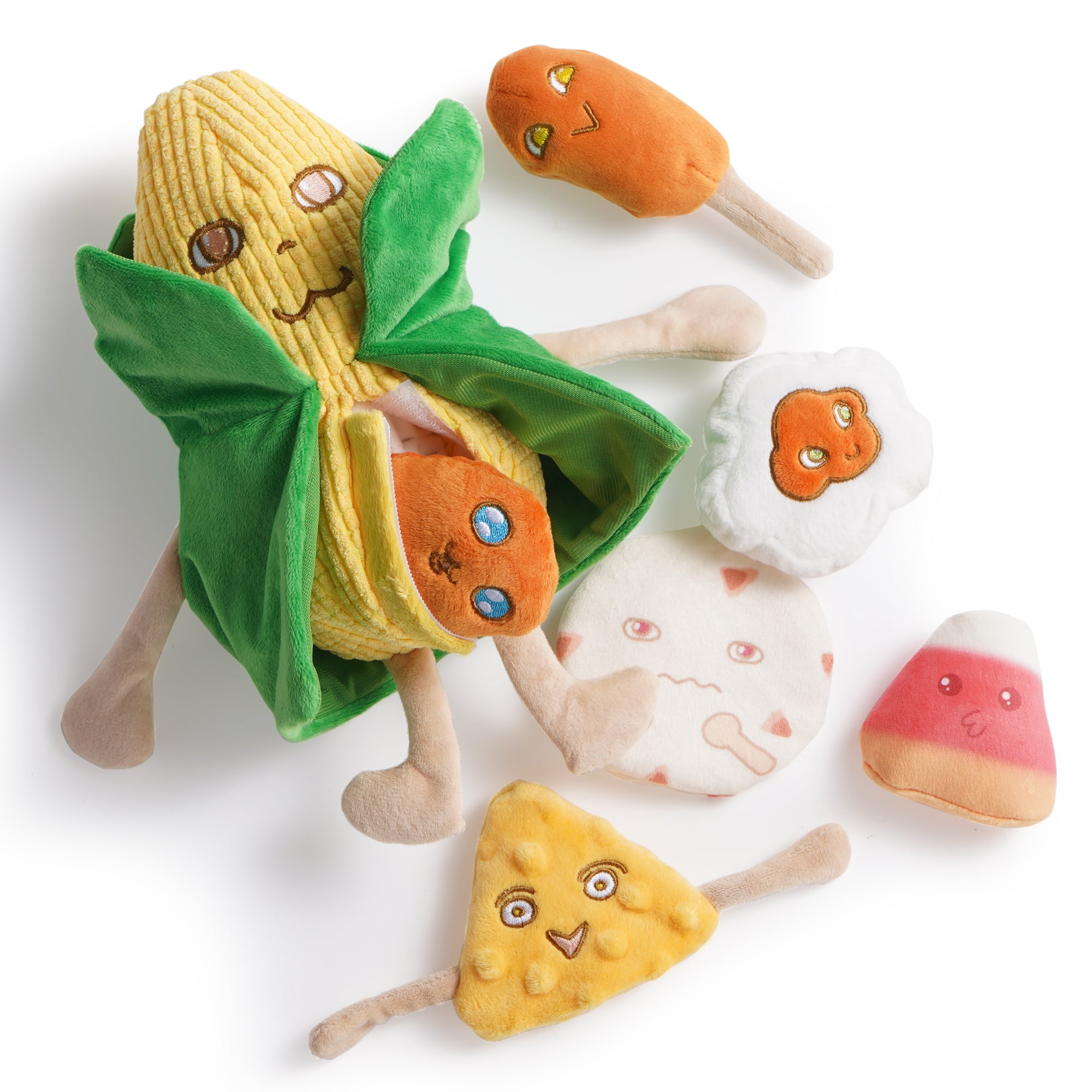 Nocciola Squeaky Crinkle Corn Dog Toys