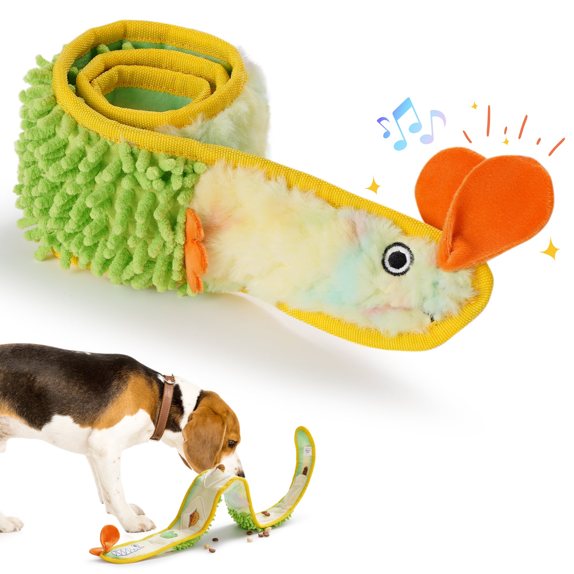 Nocciola No Stuffing EEL Crinkle Dog Squeaky Toys