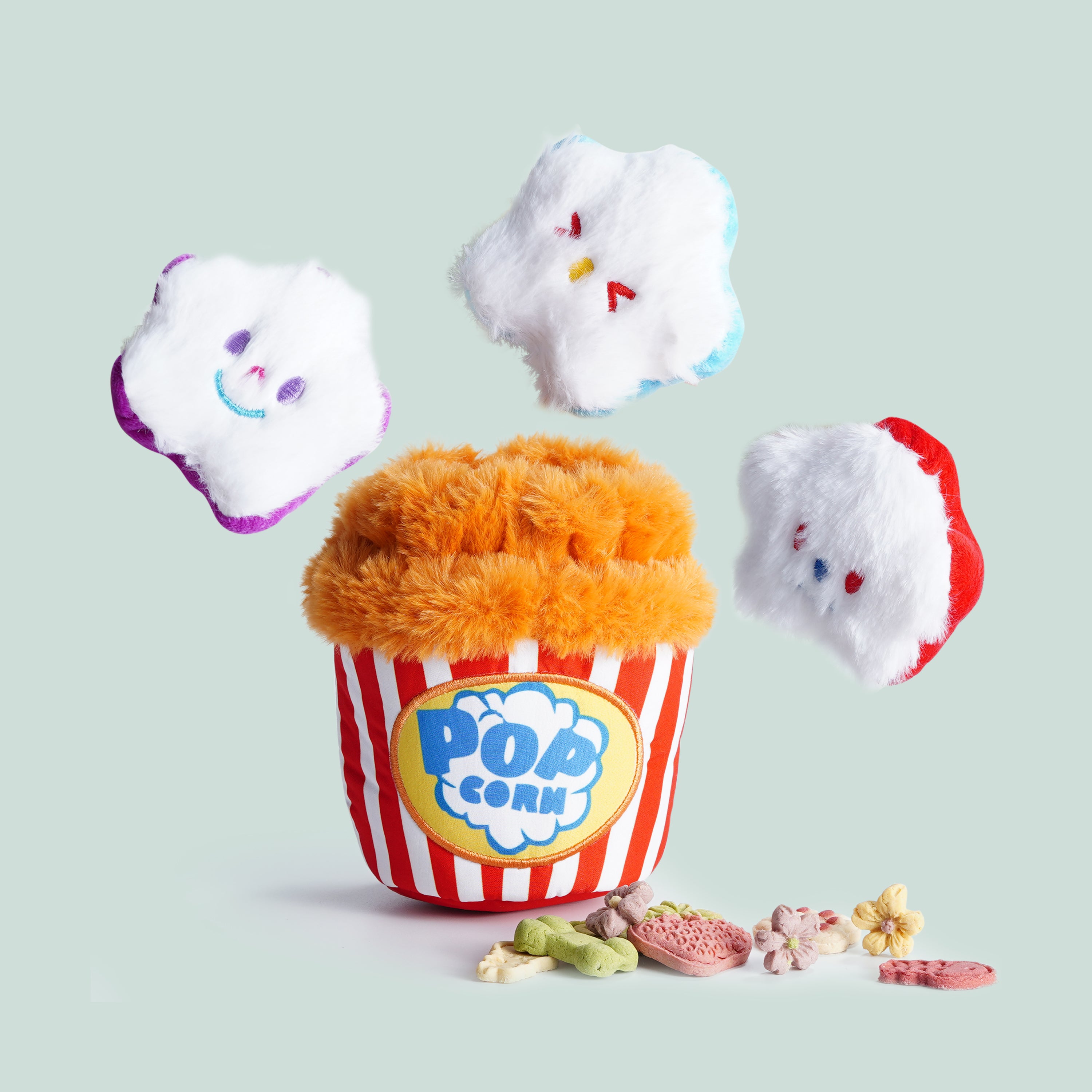 Nocciola Popcorn Squeaky Hide and Seek Dog Toys