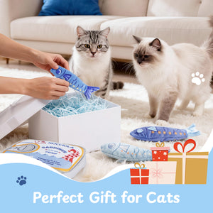 Sardine Can with 3 Fish Toys - In Use | Nocciola Pet Toys