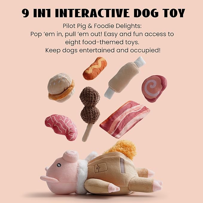 Nocciola Stuffed Pig Dog Toys
