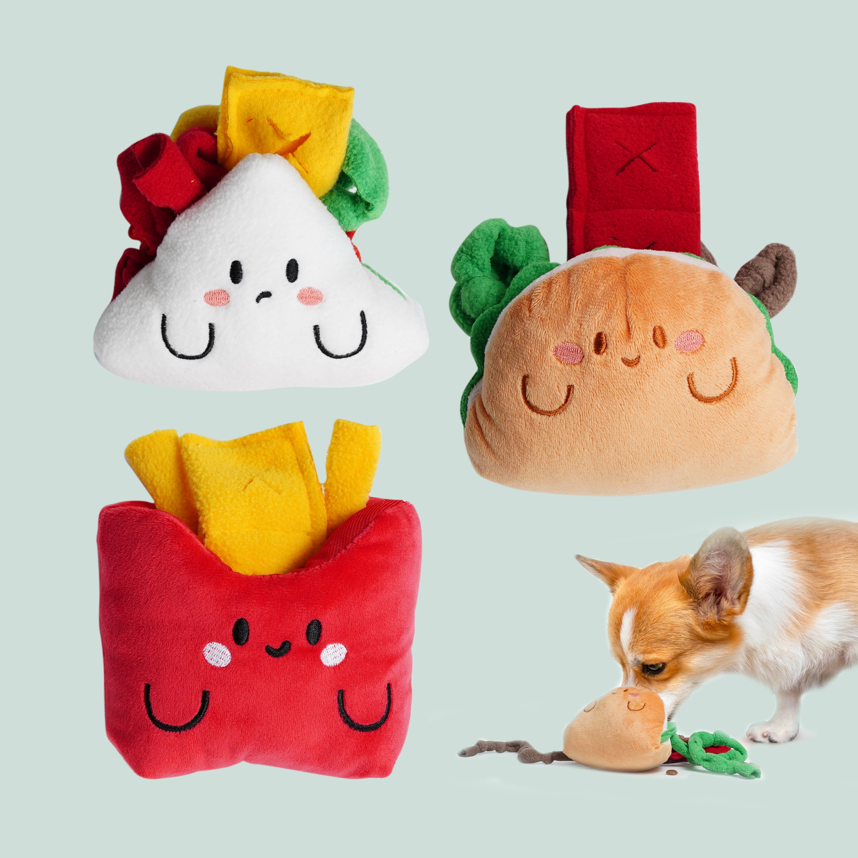 Nocciola 3 Pack Fast Food Theme Snuffle Dog Toys