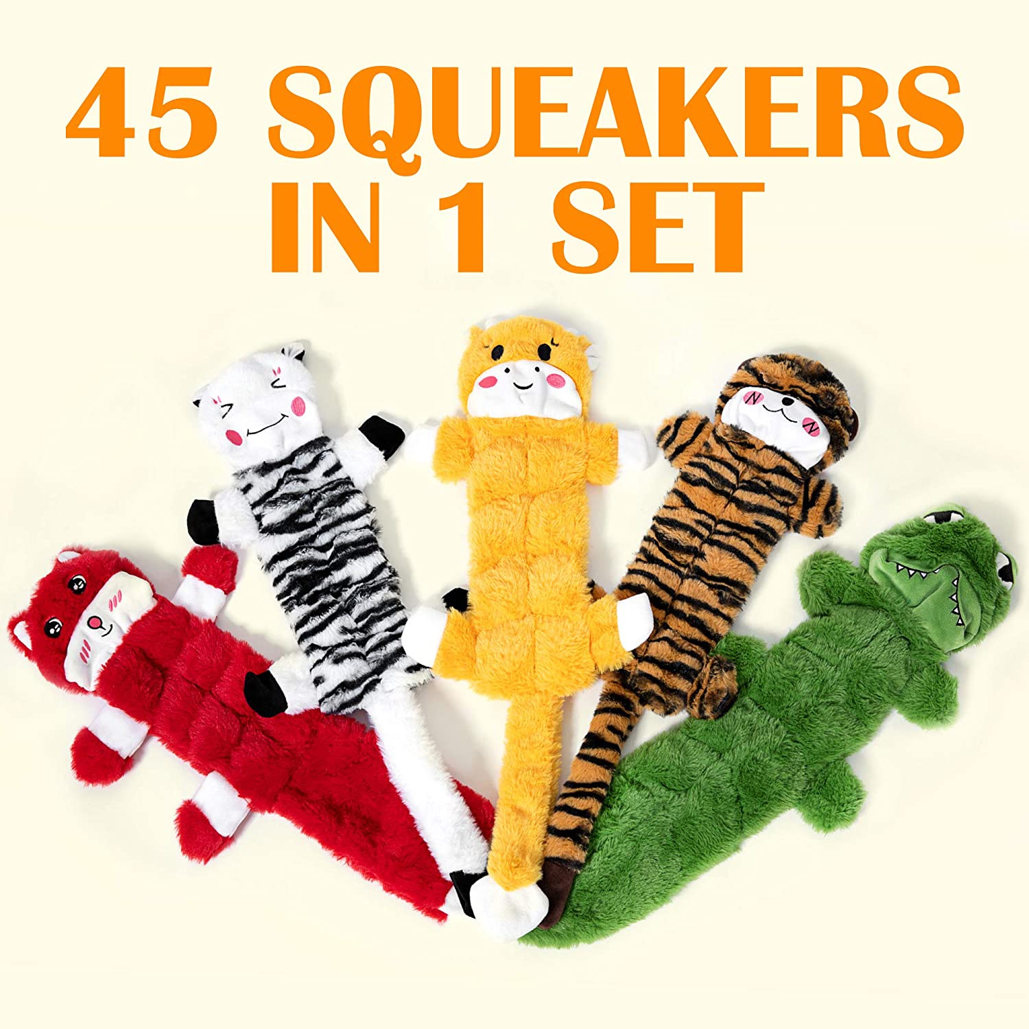 Nocciola 5 PCS No Stuffing Crinkle Dog Squeaky Toys