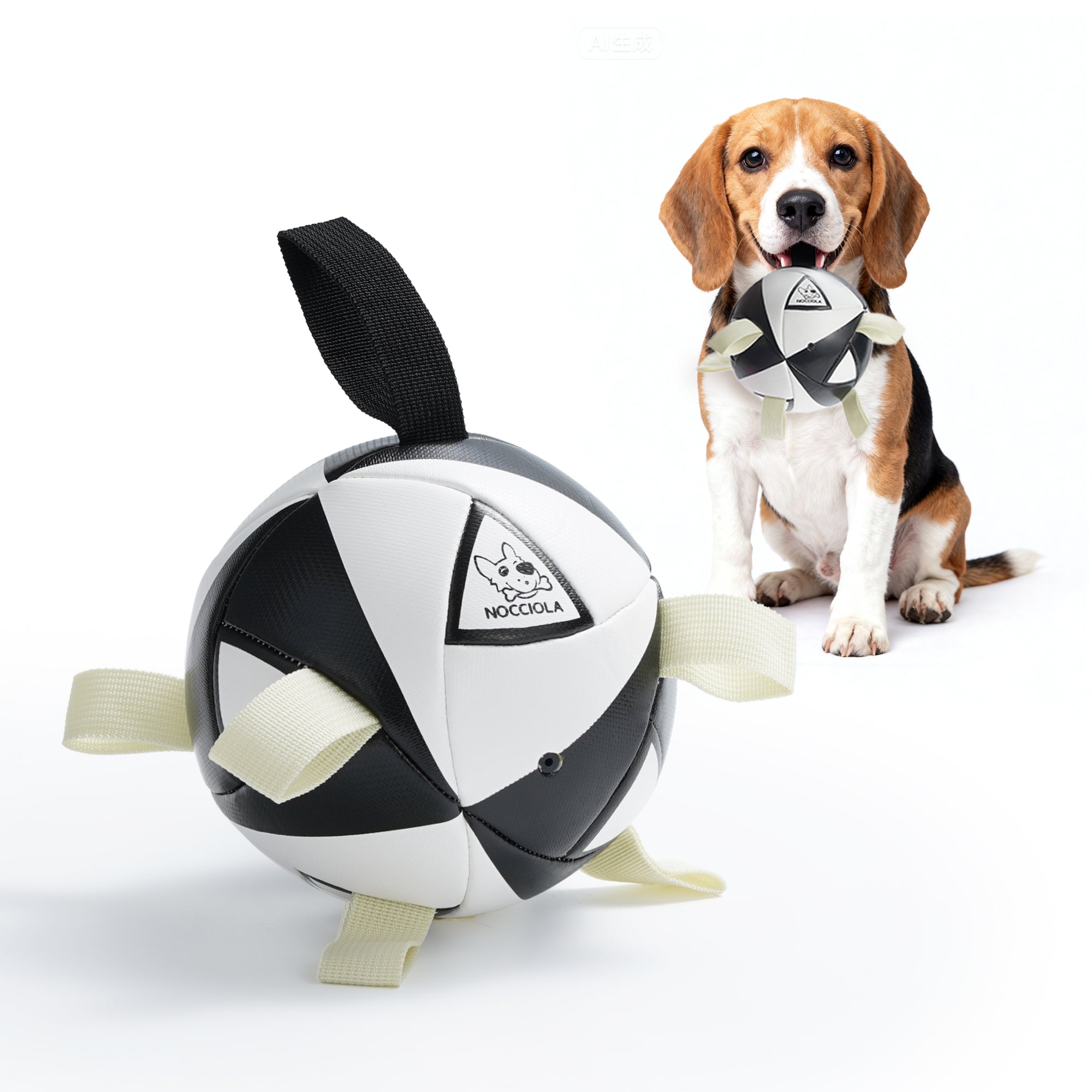 Nocciola Magic Pup Soccer Ball with Straps Dog Toy | Nocciola Pet Toys