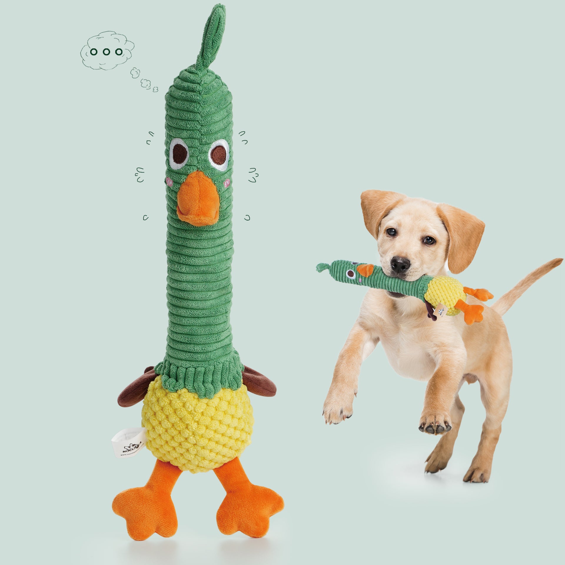 2er Pack Quietschspielzeug Hund  Unzerstrbare Ente & Huhn Gummispielzeug  Fr Kleine & Mittelgroe Hunde