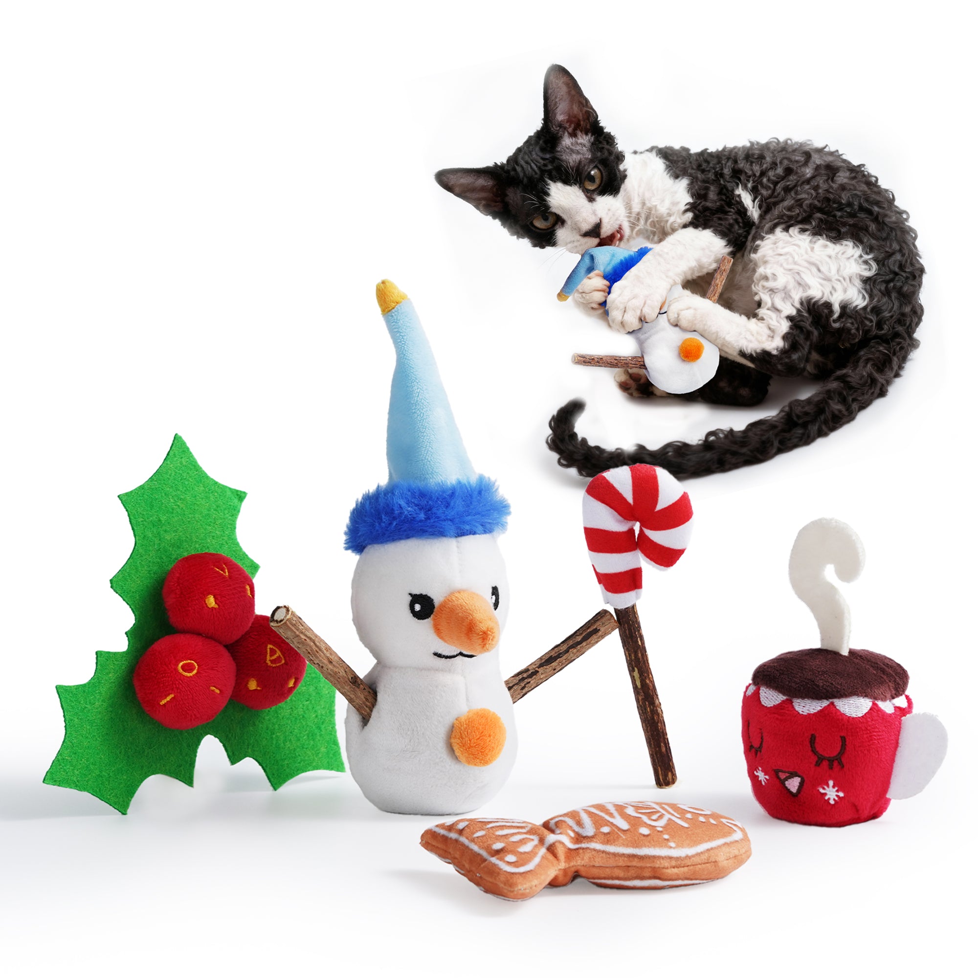 5 Pack Christmas Cat Toys