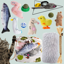 Lade das Bild in den Galerie-Viewer, Nocciola 12-in-1-Katzenminze-Spielset: Katzenminze-Bälle, Lachs, Plüschkissen, Silberranke und mehr – Ultimatives interaktives Katzenspielzeug
