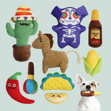 Load image into Gallery viewer, 9-in-1 Mexican Plush Squeaky Dog Toys
