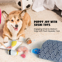 Load image into Gallery viewer, Nocciola 10 PCS Sushi Toys with a Bag, Plush Squeaky Dog Toy Set
