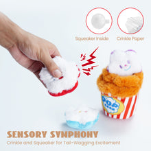 Load image into Gallery viewer, Nocciola Popcorn Squeaky Hide and Seek Dog Toys
