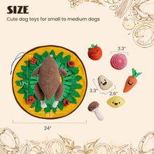 Load image into Gallery viewer, Nocciola Snuffle Feeding Mat with Turkey Dog Squeaky Toys
