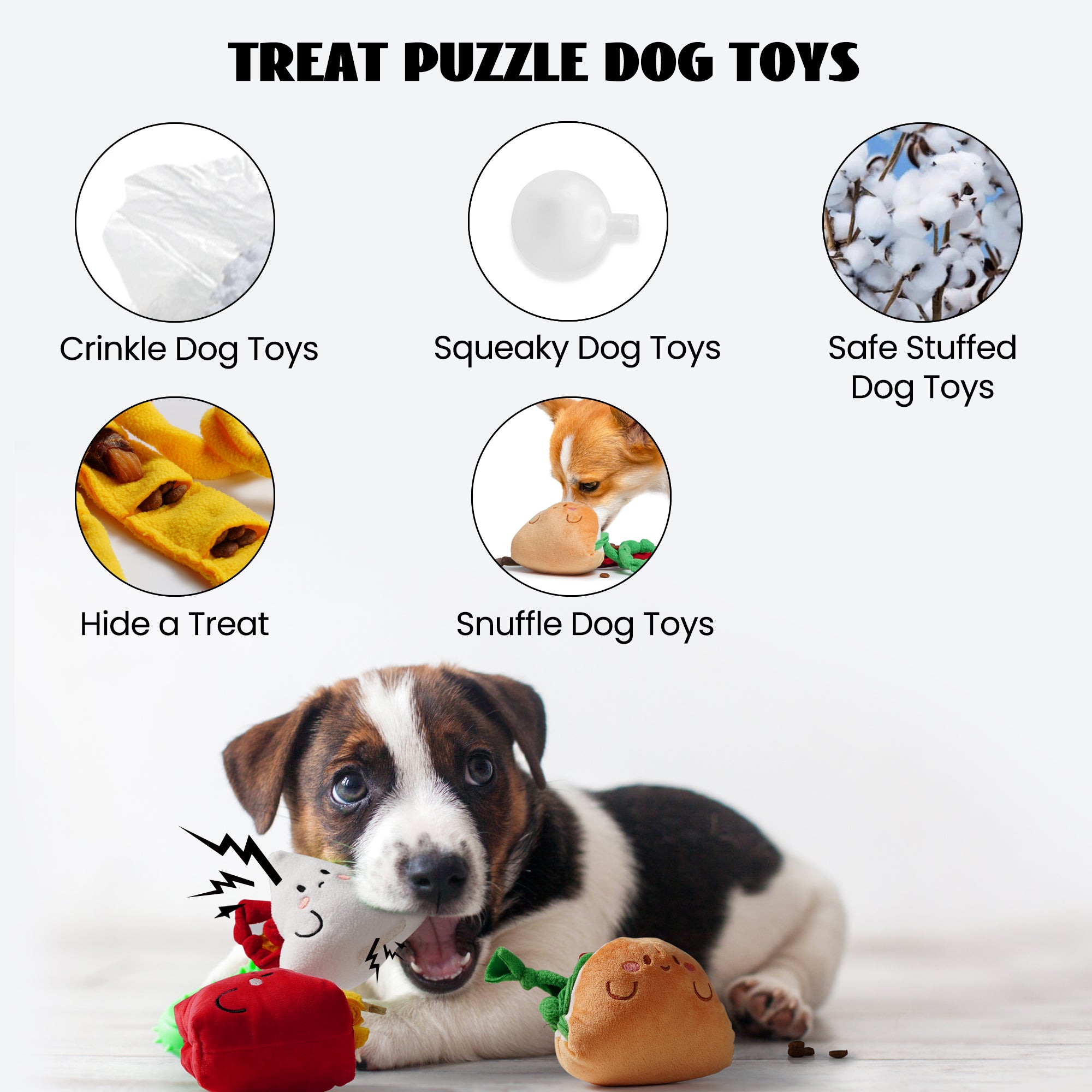 Nocciola 3er-Pack Versteckspiel-Schnüffelspielzeug für Hunde, für Welpen, kleine und mittelgroße Hunde