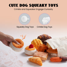 Load image into Gallery viewer, Nocciola 10 Pack Bread Dog Toys with a Bread Bag
