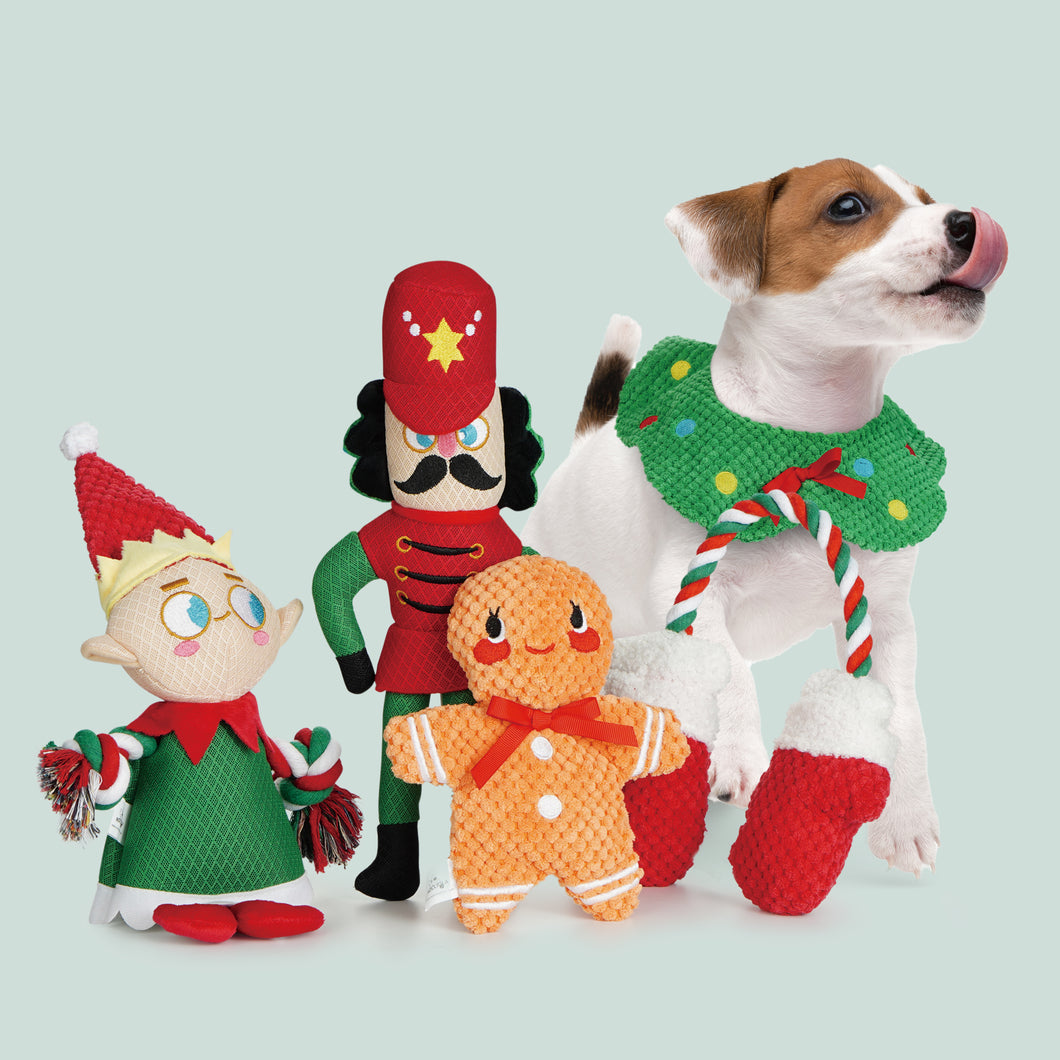 Nocciola Christmas Dog Toys, 5 Durable Squeaky Toys Plush Stuffed Chew Toys