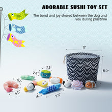 Load image into Gallery viewer, Nocciola 10 PCS Sushi Toys with a Bag, Plush Squeaky Dog Toy Set
