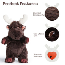 Load image into Gallery viewer, Fuzzwoof Moose Heart Beat Dog Toy
