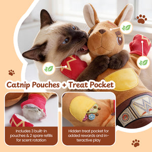 Rumble Roo Cat Wrestling Toy - Size Chart | Nocciola Pet Toys
