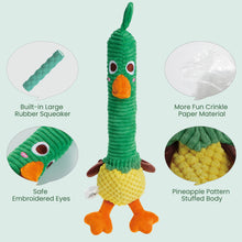 Load image into Gallery viewer, 2-in-1 Squeaky Duck Dog Toy  with Large Durable Rubber Squeaker

