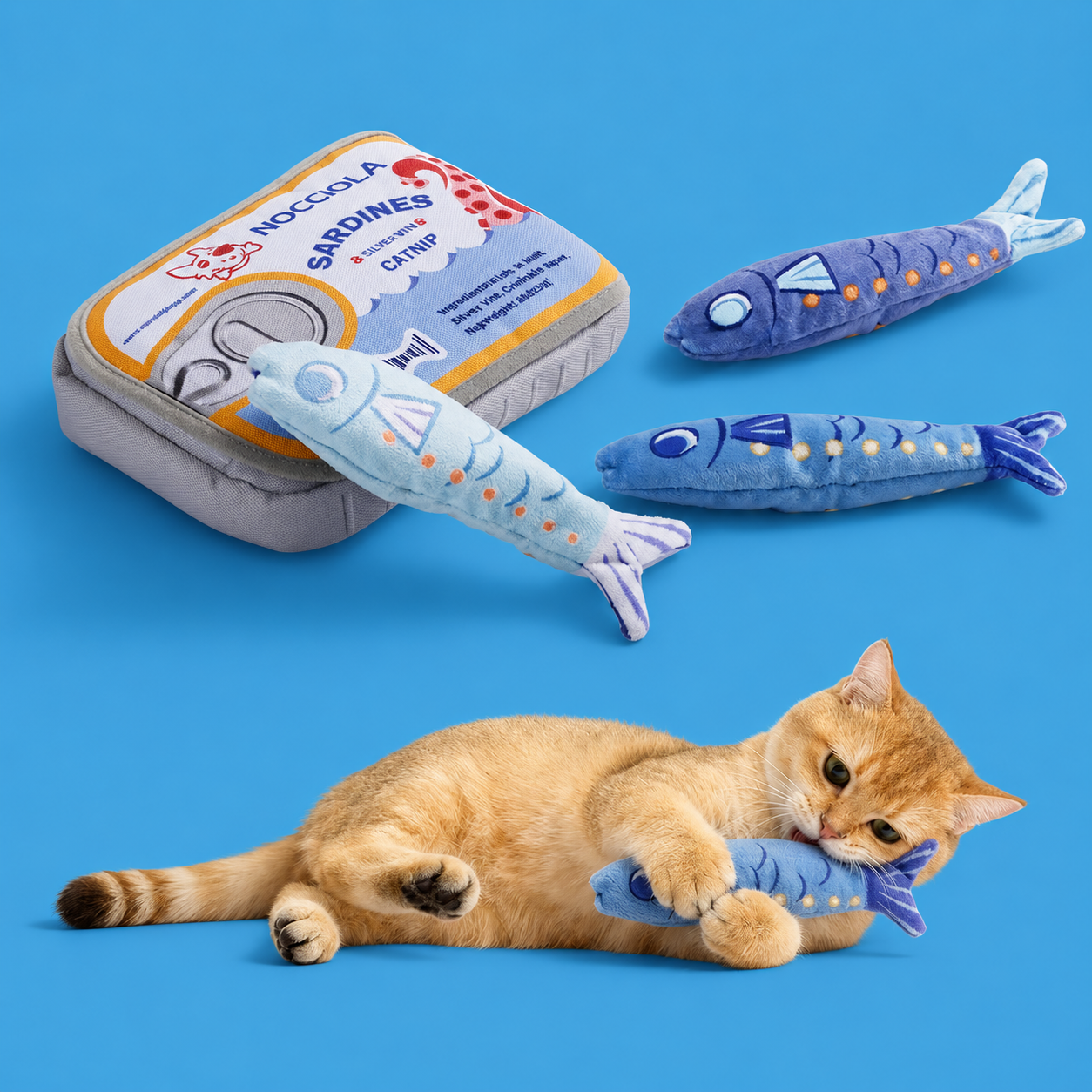 Sardine Can with 3 Fish Toys