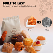 Load image into Gallery viewer, Nocciola 10 Pack Bread Dog Toys with a Bread Bag
