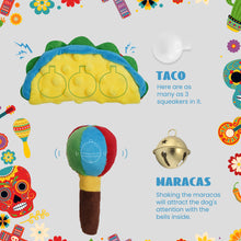 Load image into Gallery viewer, 9-in-1 Mexican Plush Squeaky Dog Toys
