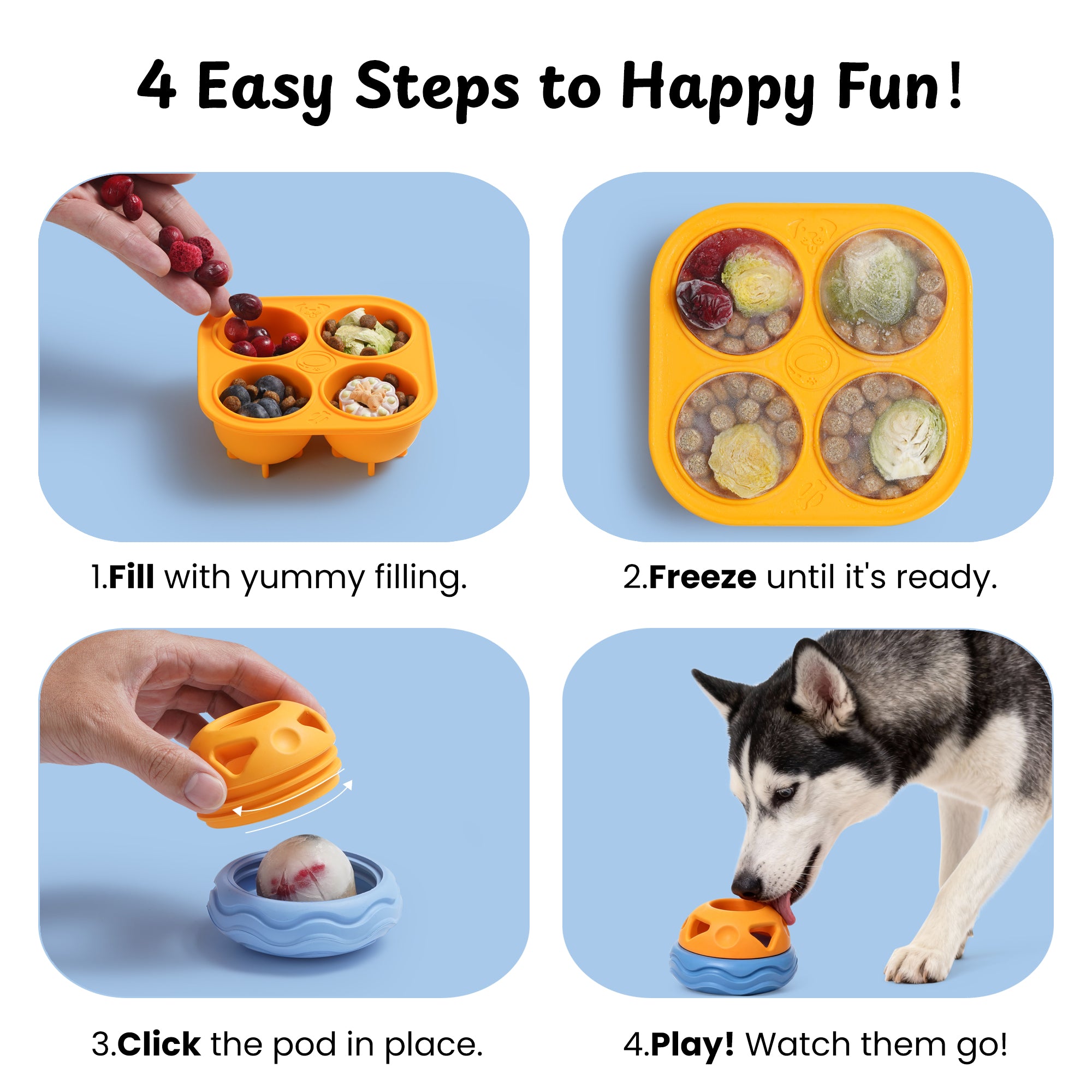 Nocciola Treat Dispensing Dog Toy Set - Detail View | Nocciola Pet Toys