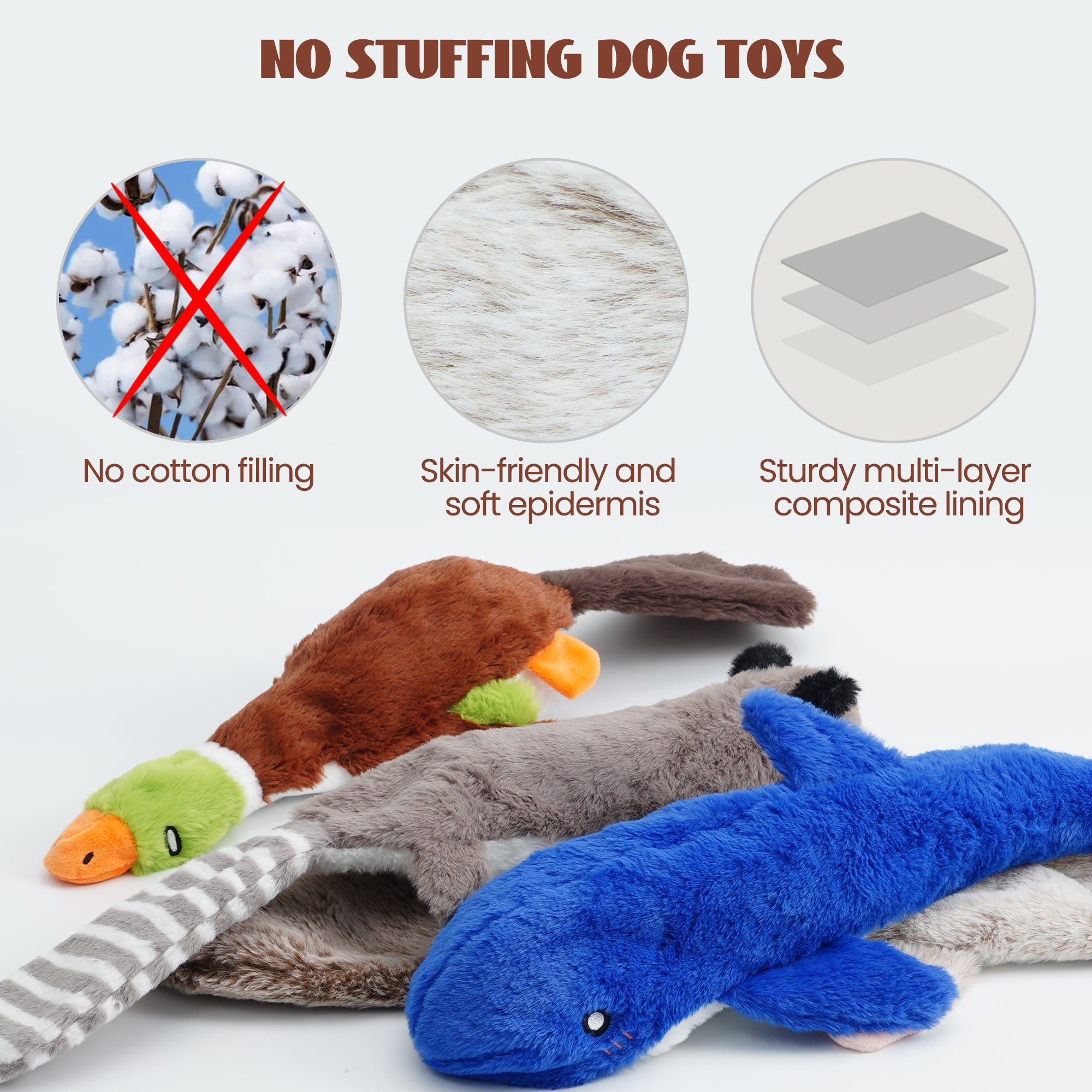 Nocciola 2 in 1 No Stuffing Water Bottle Dog Toys for Aggressive chewe Nocciola.fun
