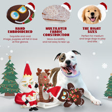 Load image into Gallery viewer, Nocciola Christmas Large Dog Toys, 3 Durable Squeaky Toys Plush Stuffed Chew Toys and a Big Stocking
