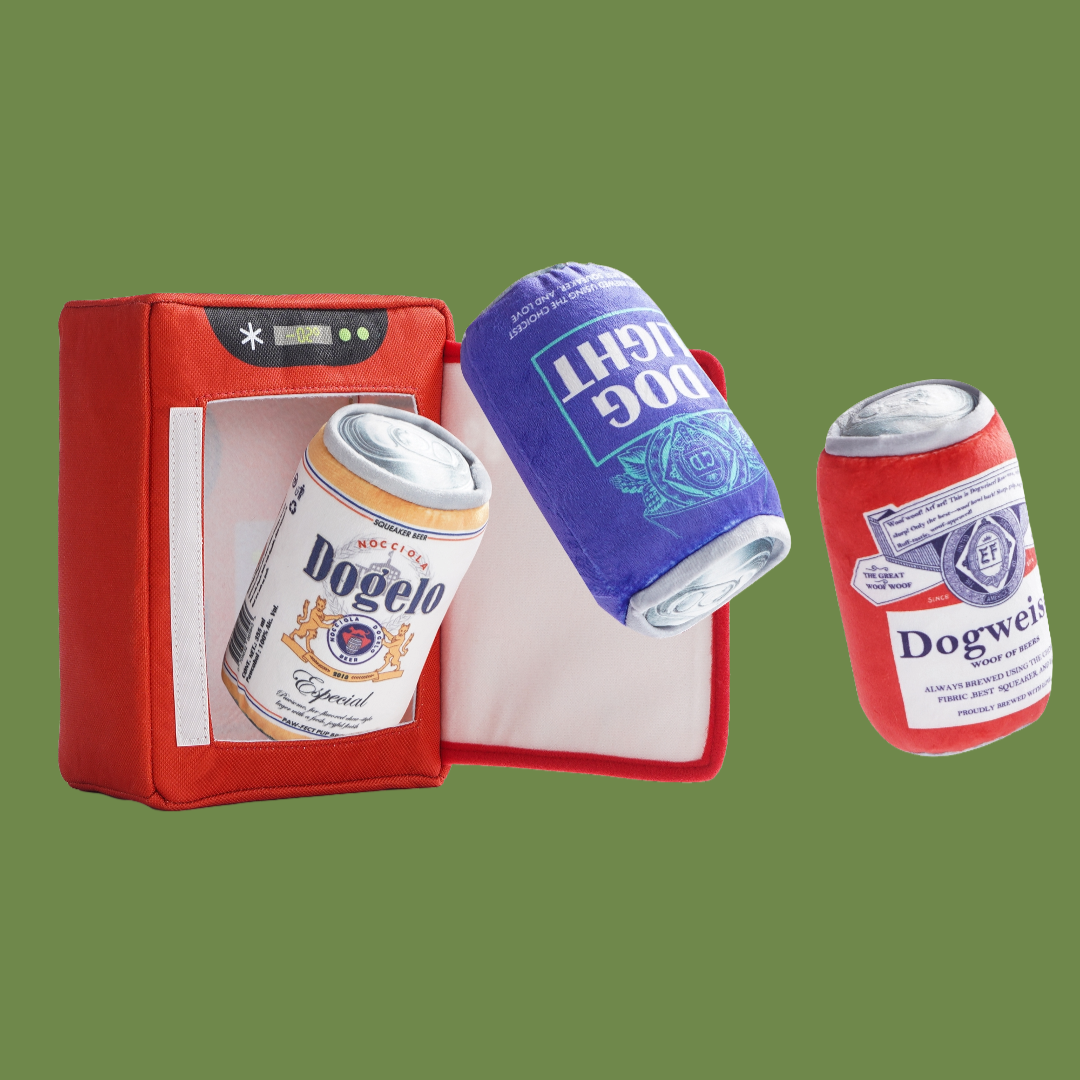 3 Packs Funny Beer Dog Toys with a Fridge