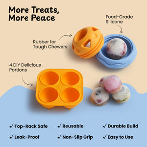Nocciola Treat Dispensing Dog Toy Set - Size Chart | Nocciola Pet Toys