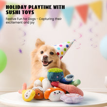Load image into Gallery viewer, Nocciola 10 PCS Sushi Toys with a Bag, Plush Squeaky Dog Toy Set
