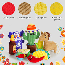 Load image into Gallery viewer, 9-in-1 Mexican Plush Squeaky Dog Toys
