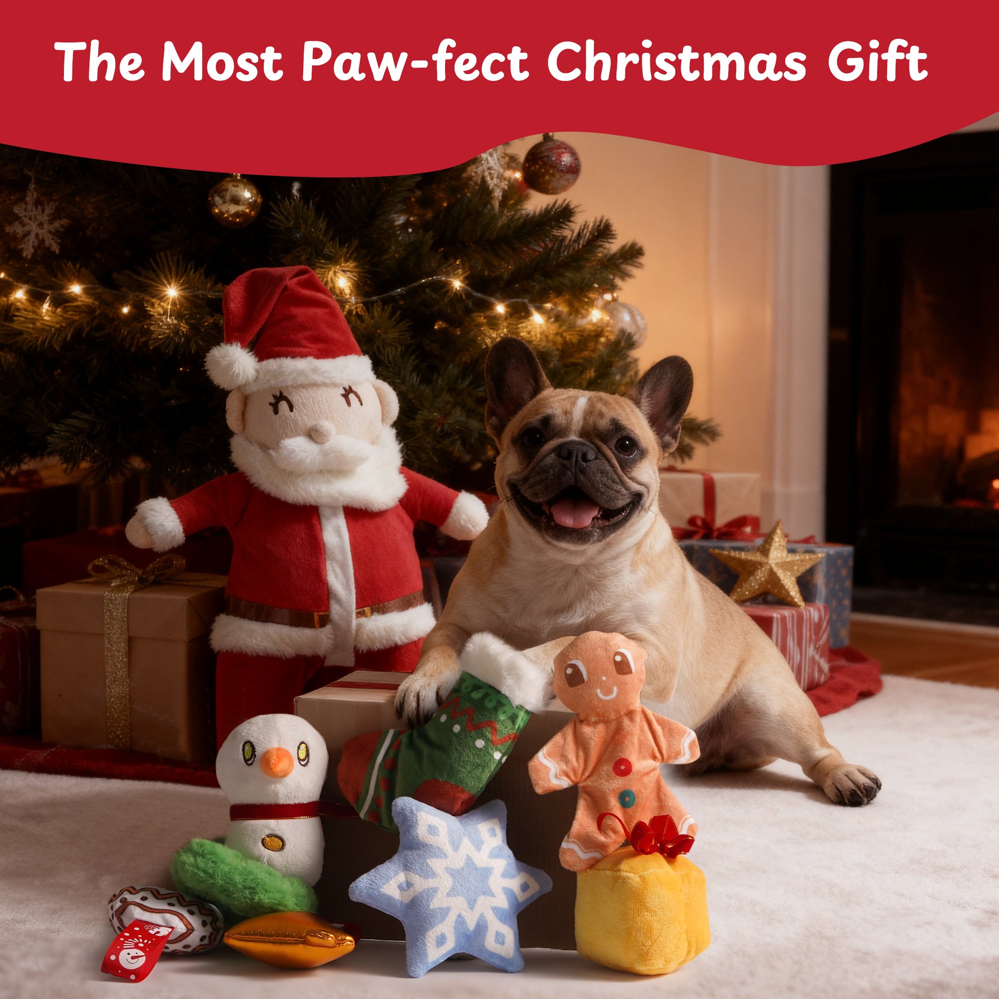 Nocciola Hide and Seek Christmas Santa Dog Toys