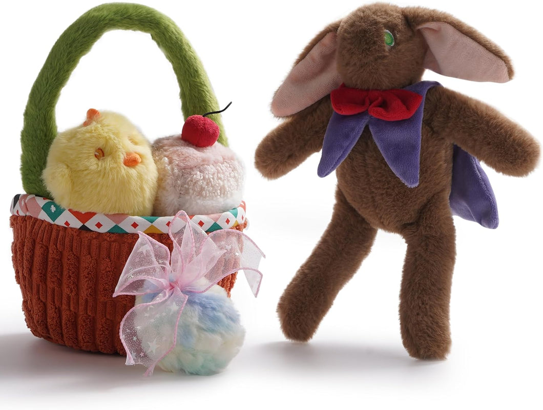 Nocciola 5 Pack Easter Dog Toys with a Basket