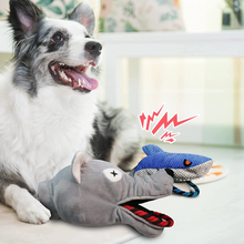 Load image into Gallery viewer, Nocciola Dog Interactive Squeaky Toys Cute Plush Toys for Small Medium &amp; Large Dogs(Shark&amp;Walf)
