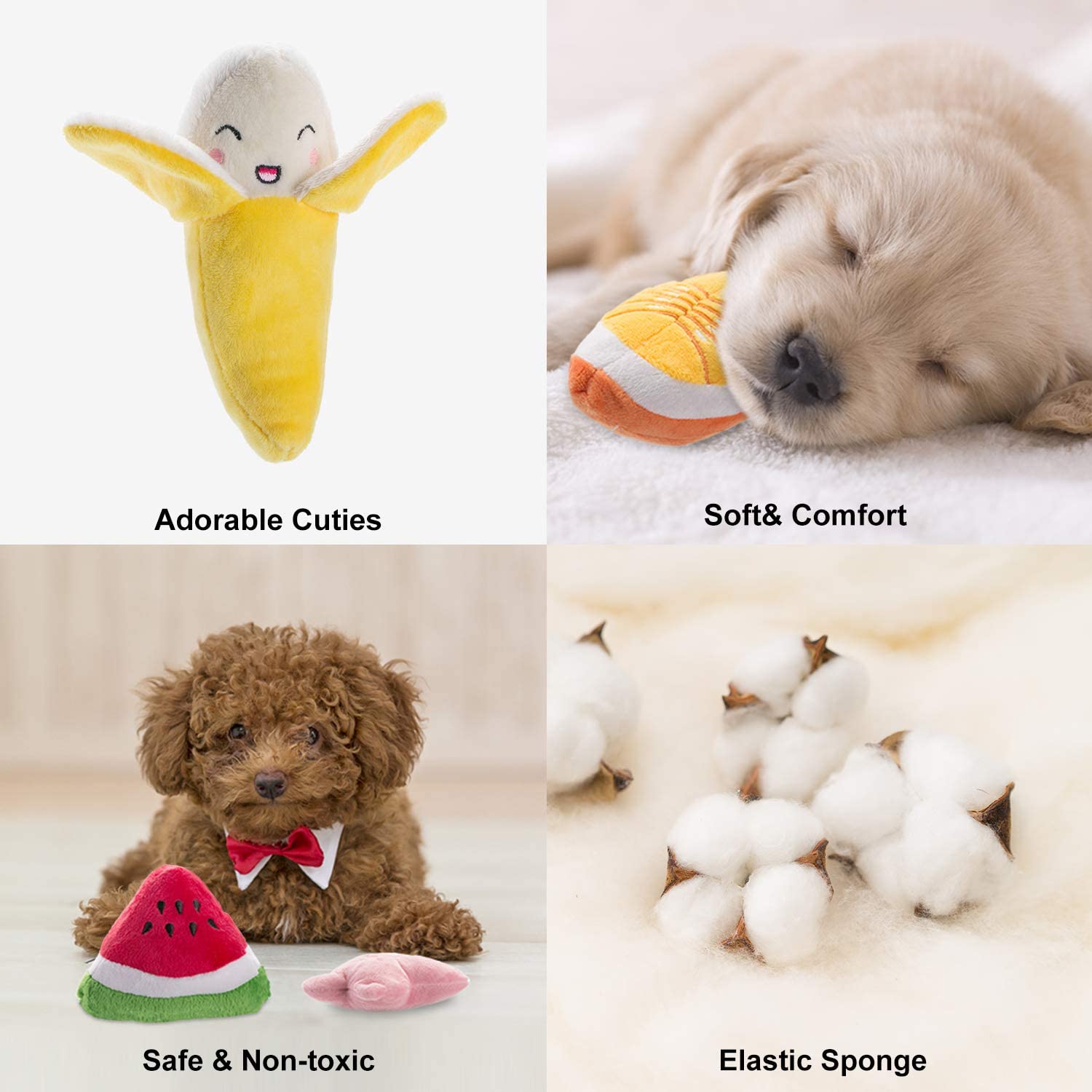 Nocciola 12 Pack Dog Squeaky Toys with a Bag